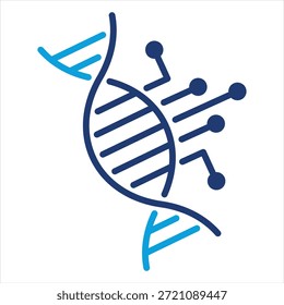 Bioinformatics Flat Blue Icon Style