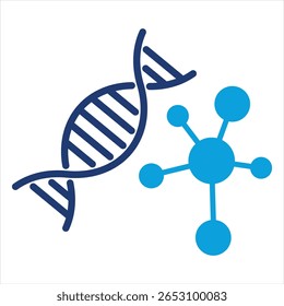 Bioinformatics Flat Blue Icon Vector Illustration