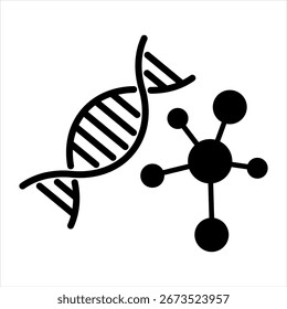 Ilustração do vetor do ícone de glifo da bioinformática