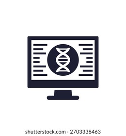 bioinformatics icon, analysis of biological data or dna