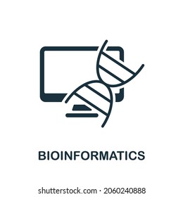 Bioinformatics icon. Monochrome sign from bioengineering collection. Creative Bioinformatics icon illustration for web design, infographics and more
