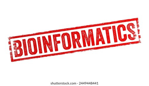 Bioinformatics is an interdisciplinary field that combines biology, computer science, mathematics, and statistics to analyze and interpret biological data, text concept stamp