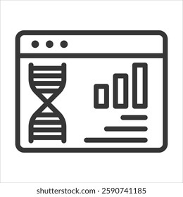 Bioinformatics Outline Icon Vector Illustration