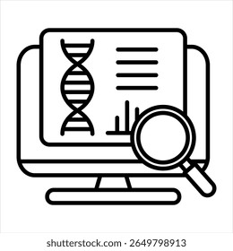 Bioinformatics Tools Outline Icon Vector Illustration
