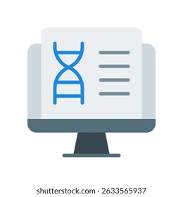 Bioinformatics Vector for Genetic Data and Medical Technology. DNA analysis icon, biotech illustration, futuristic healthcare concept