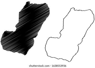 Bioko island (Republic of Equatorial Guinea) map vector illustration, scribble sketch Fernando Po map