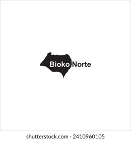 Bioko-Norte Äquatorialguinea-Karte und Schwarzer Brief-Design auf weißem Hintergrund