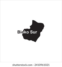 Bioko Sur Equatorial Guinea map and black letter design on white background