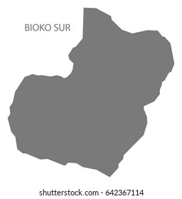 Bioko Sur Equatorial Guinea map grey illustration silhouette