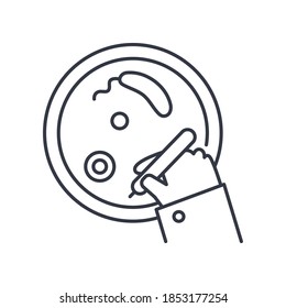 Biological analysis icon. Linear isolated illustration, thin line vector. Web design outline sign concept symbol with editable stroke on white background.