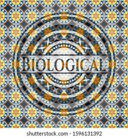 Biological arabesque style emblem. arabic decoration.