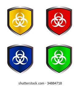 Biological button in a form of shield
