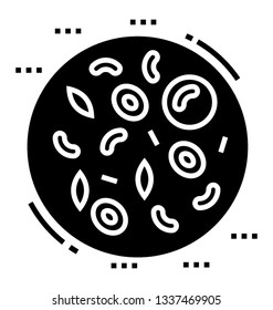 Biological cell, glyph vector icon, 