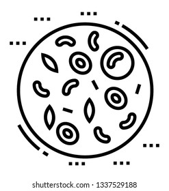 Biological cell, line vector icon, 