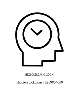 icono de reloj biológico. Diseño De Estilo De Arte De Línea Aislado En Fondo Blanco