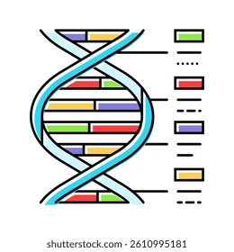 biological code cryptogenetics color icon vector. biological code cryptogenetics sign. isolated symbol illustration