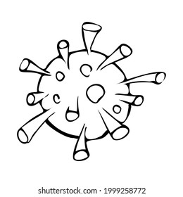biological coronavirus icon on white isolated background
