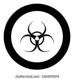 Biological Danger Icon Black Color Circle Stock Vector (Royalty Free ...