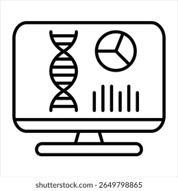 Biological Data Mining Outline Icon Vector Illustration