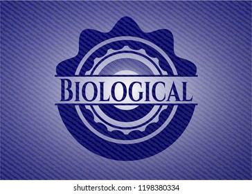Biological emblem with denim texture