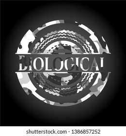 Biological grey camo emblem. Vector Illustration.