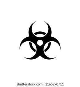 Biological Hazard, Biohazard. Flat Vector Icon illustration. Simple black symbol on white background. Biological Hazard, Biohazard sign design template for web and mobile UI element