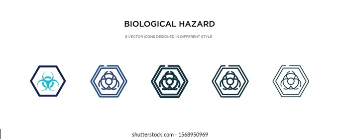 biological hazard icon in different style vector illustration. two colored and black biological hazard vector icons designed in filled, outline, line and stroke style can be used for web, mobile, ui