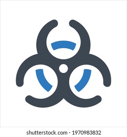 Biological hazard icon, vector and glyph