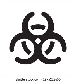 Biological hazard icon, vector and glyph