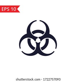 Biological hazard icon Vector sign symbol