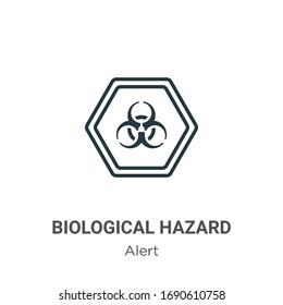 Biological hazard outline vector icon. Simple element illustration.
