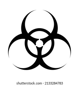 Biological Hazard related glyph icon. Isolated on white background. illustration.