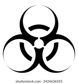 Biological hazard sign. Biohazard warning symbol. Substance. Concept of epidemic virus and quarantine for public health to protect from infections and outbreaks. Vector icon.