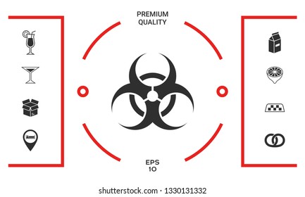 Biological hazard sign. Graphic elements for your design