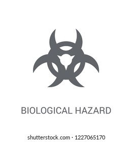 Biological hazard sign icon. Trendy Biological hazard sign logo concept on white background from Traffic Signs collection. Suitable for use on web apps, mobile apps and print media.