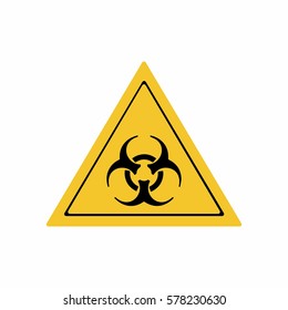 Biological hazard sign vector design isolated on white background