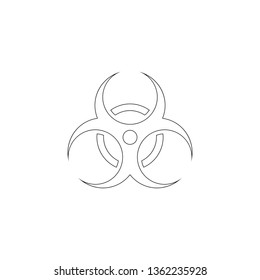 Biological Hazard. Simple Flat Vector Icon Illustration. Outline Line Symbol - Editable Stroke