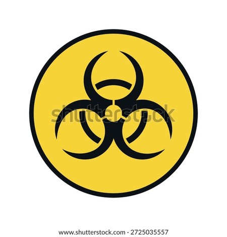 Biological hazard symbol. A black sign biohazard  in a yellow circle on a white background. Warning  biohazard.