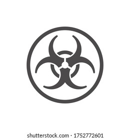 Biological Hazard symbol in flat style.Vector illustration.	