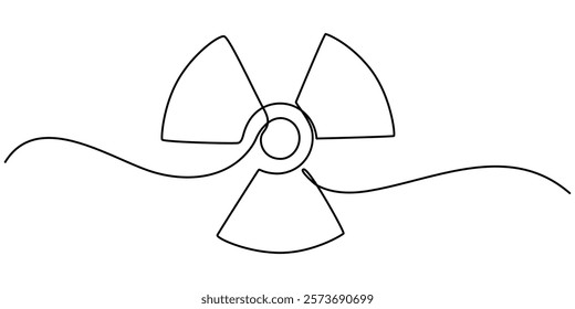 Biological hazard symbol. Icon for design. Easily editable, continuous one line drawing, Biohazard icon logo sign vector outline, Biological hazard symbol. Icon for design. Blank, white and black.