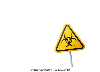 Biological hazard symbol. Triangular sign of a biohazardous infectious materials