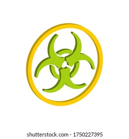 Biological Hazard Symbol.3d Vector Illustration And Isometric View.