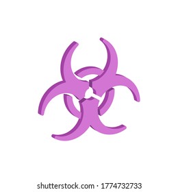 Biological Hazard Symbol.Vector Isometric And 3D View.