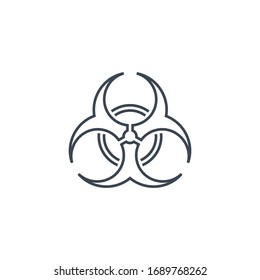 Biological Hazard Thin Line Vector Icon. Flat Icon Isolated on the White Background. Editable Stroke EPS file. Vector illustration.