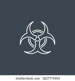 Icono de vector de línea delgada de peligro biológico. Icono plano aislado en el fondo negro. Archivo EPS de trazo editable. Ilustración vectorial.