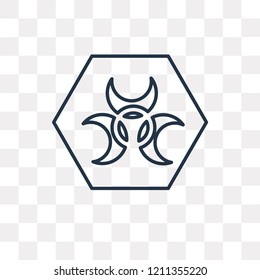 Biological hazard vector outline icon isolated on transparent background, high quality linear Biological hazard transparency concept can be used web and mobile