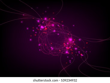 Biological material - vector illustration. Glowing bacteria.