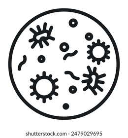 Biological Microorganism Icon Ideal for Science and Biology Education
