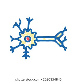 Modelo biológico Vector de dibujo de icono de doodle de red neuronal. Modelo biológico Signo de red neuronal. Ilustración de símbolo aislado