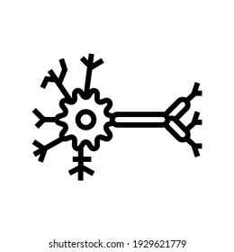 biologisches Modell neuronale Netzlinie Symbol Vektorgrafik. biologisches Modell neuronales Netzzeichen. isoliertes Kontursymbol